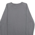 ADIDAS Mens Grey Cotton Crew Neck Sweatshirt S Minimal Logo Casual Sport