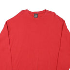 SPORT ONE Mens Red Crew Neck Sweatshirt L Cotton Blend Casual Pullover