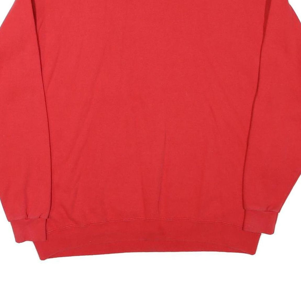 SPORT ONE Mens Red Crew Neck Sweatshirt L Cotton Blend Casual Pullover