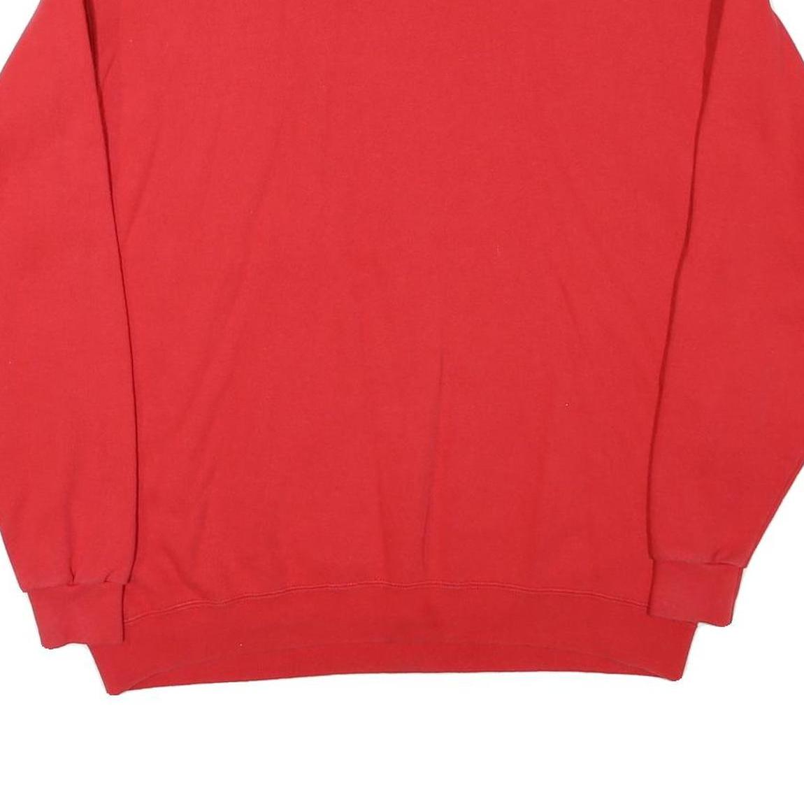 SPORT ONE Mens Red Crew Neck Sweatshirt L Cotton Blend Casual Pullover