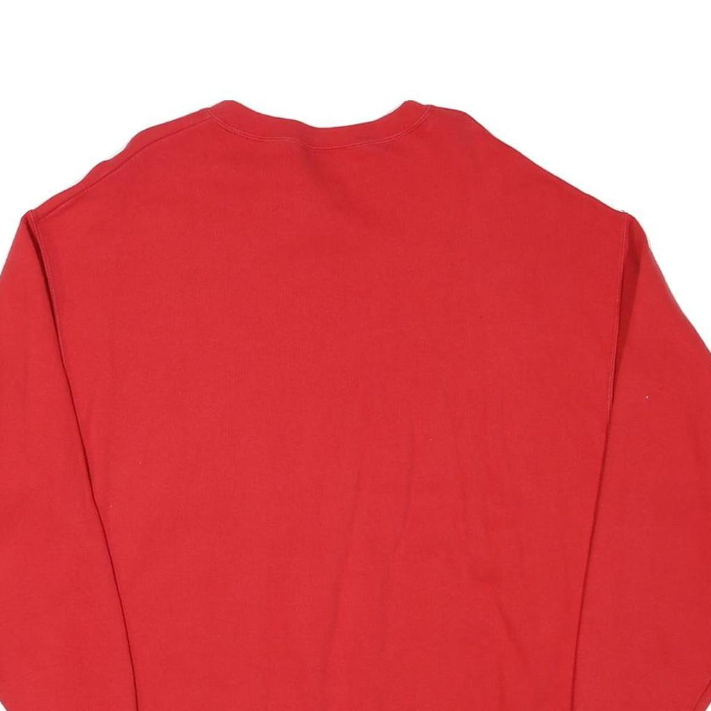 SPORT ONE Mens Red Crew Neck Sweatshirt L Cotton Blend Casual Pullover