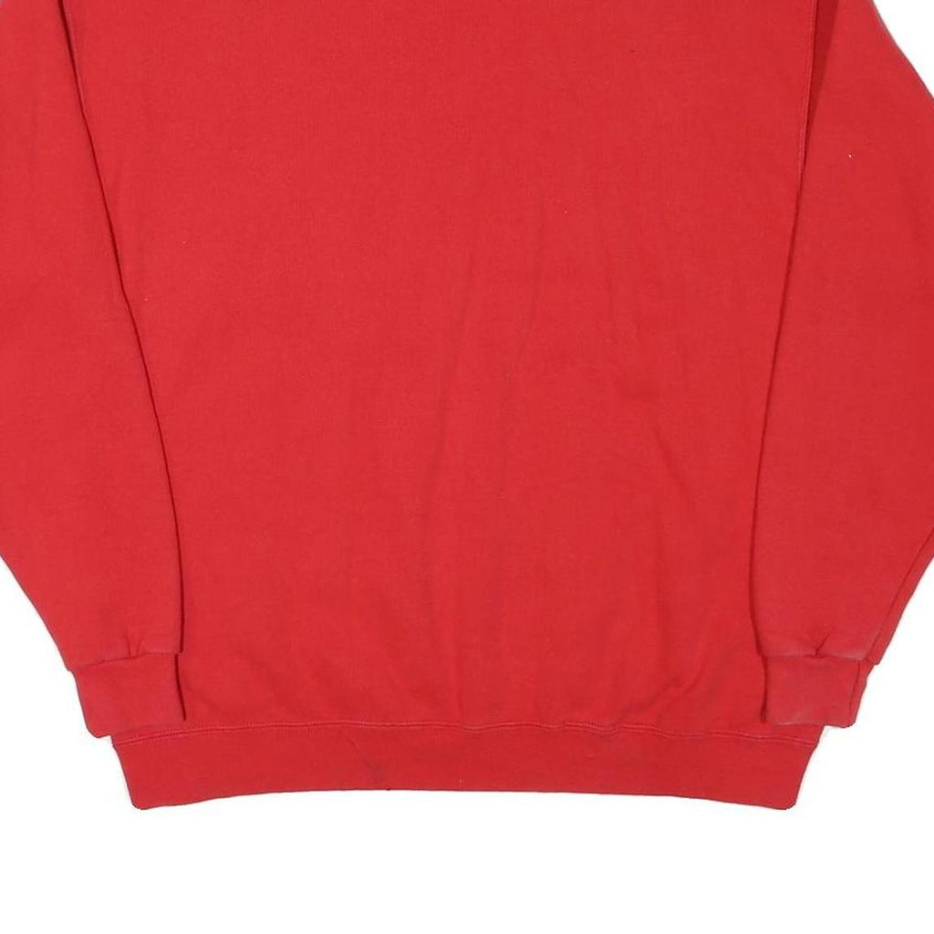 SPORT ONE Mens Red Crew Neck Sweatshirt L Cotton Blend Casual Pullover