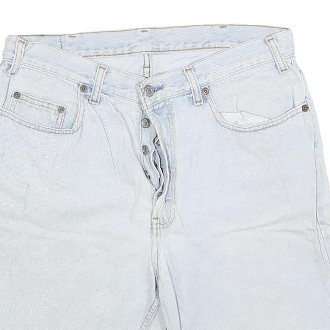 Mens Light Blue Denim Cotton Blend Casual Shorts M W32 Customer Service