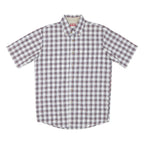 WRANGLER Mens White & Red Check Shirt M Cotton Short Sleeve Casual Summer