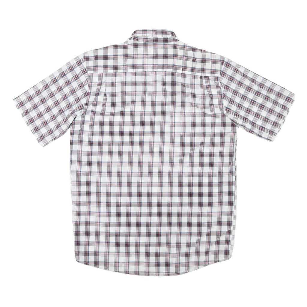 WRANGLER Mens White & Red Check Shirt M Cotton Short Sleeve Casual Summer