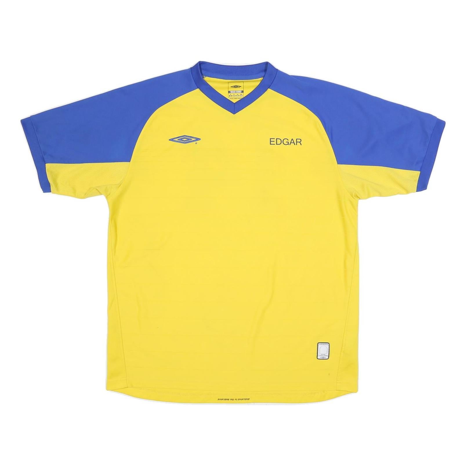 UMBRO Mens Yellow & Blue Sports T-Shirt XL Short Sleeve V-Neck Performance