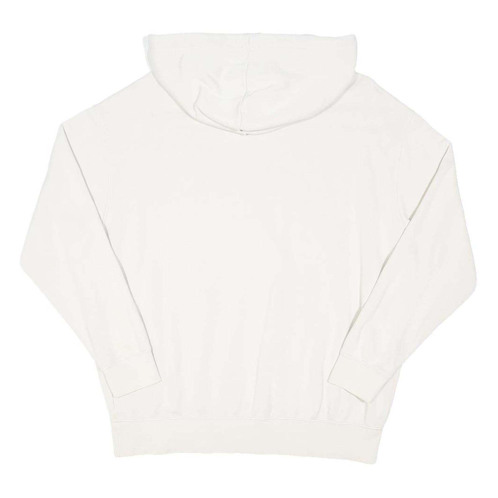 NIKE Womens White Hoodie S Cotton Blend Pullover Casual Sweatshirt