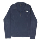 THE NORTH FACE Womens Navy Plain Pullover Quarter Zip Basic Knit S Fleece Jumper