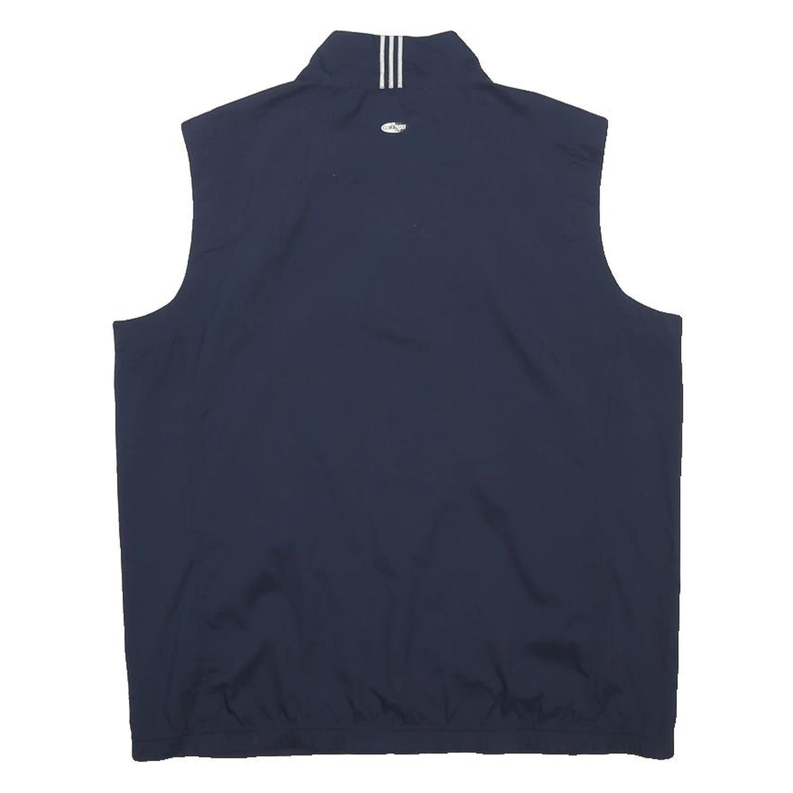 ADIDAS Mens Navy Blue Outdoor Jacket M Polyester Zip Vest Sleeve