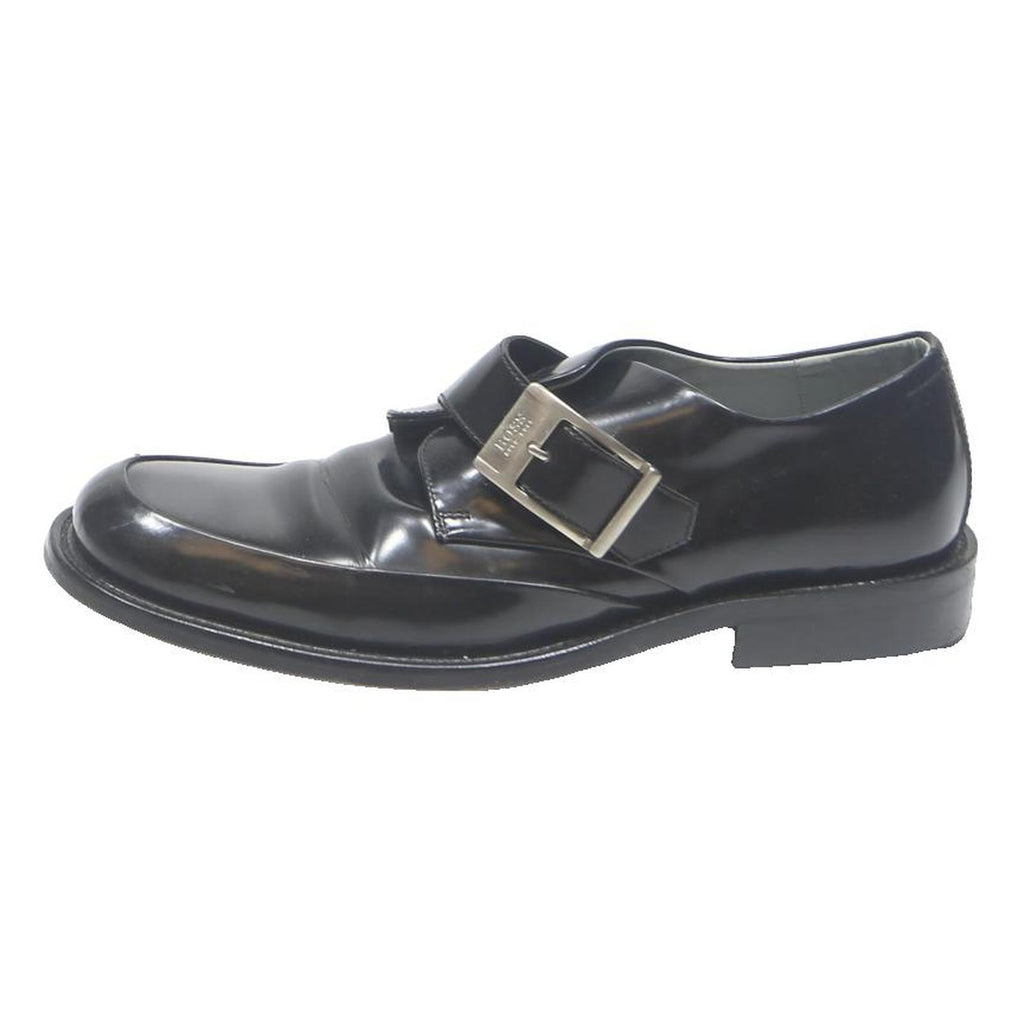 BOSS HUGO BOSS Mens Classic Monk Strap Leather Shoes UK 7 Formal Dress Black