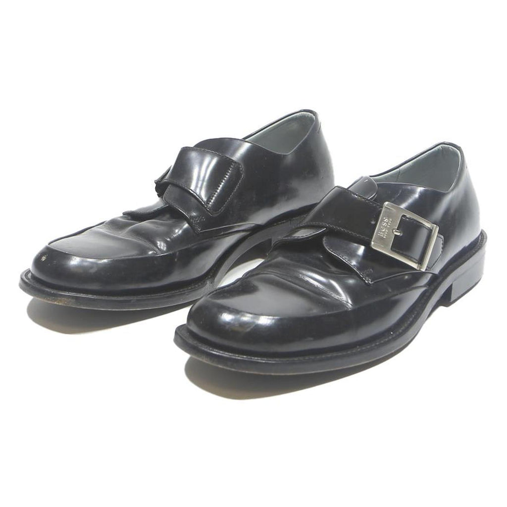 BOSS HUGO BOSS Mens Classic Monk Strap Leather Shoes UK 7 Formal Dress Black