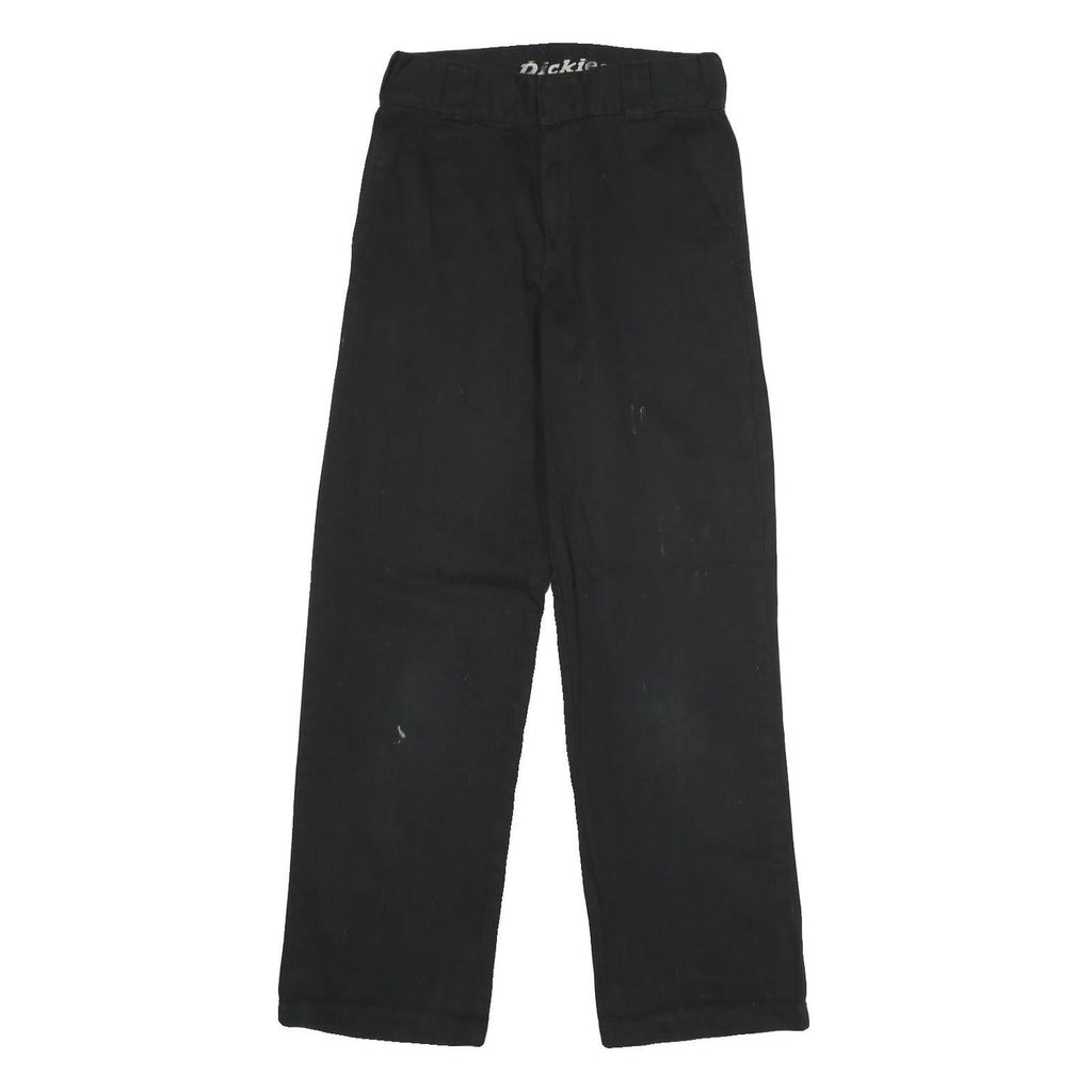 DICKIES Womens Cotton Blend Black Regular Straight Trousers W28 L29 Casual
