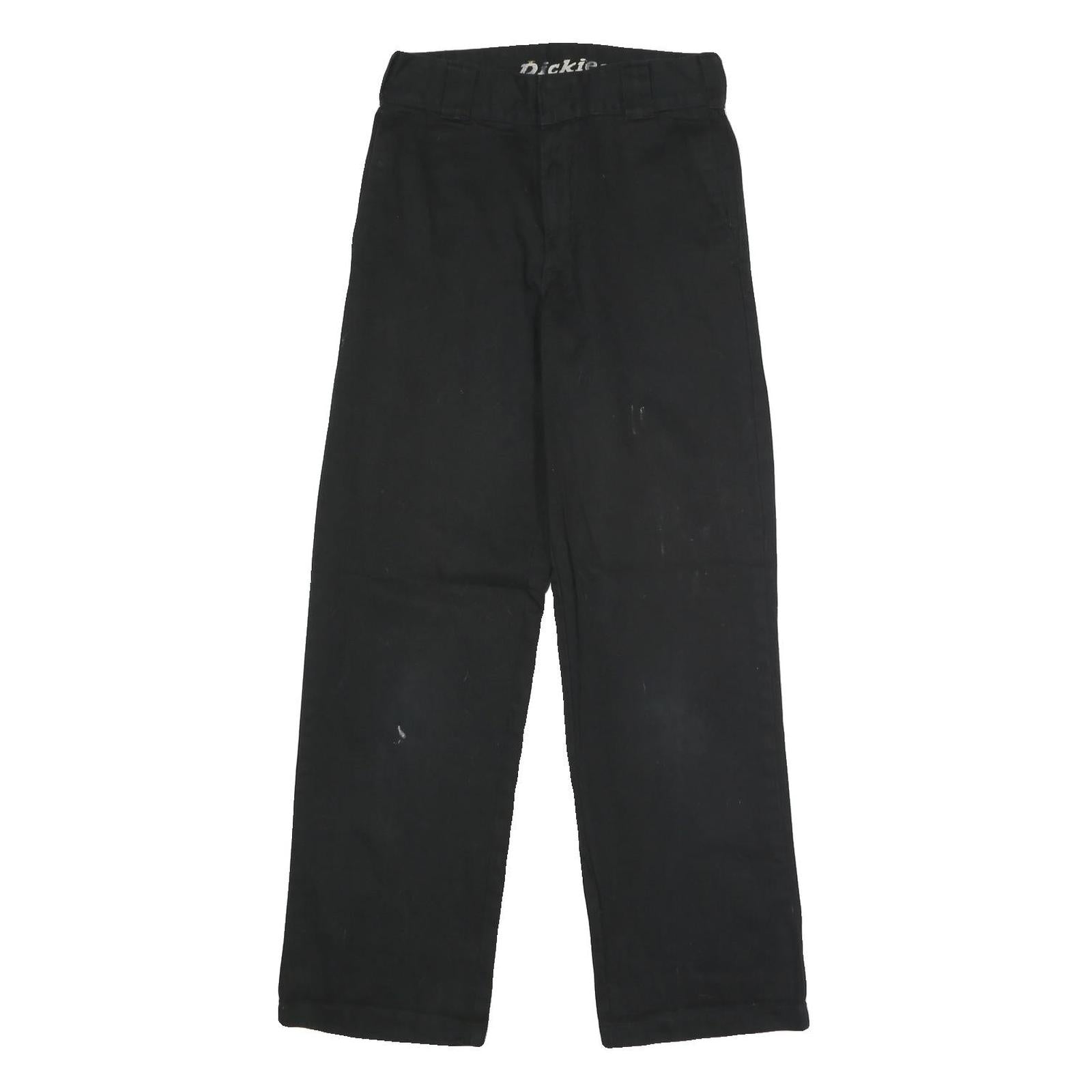 DICKIES Womens Cotton Blend Black Regular Straight Trousers W28 L29 Casual
