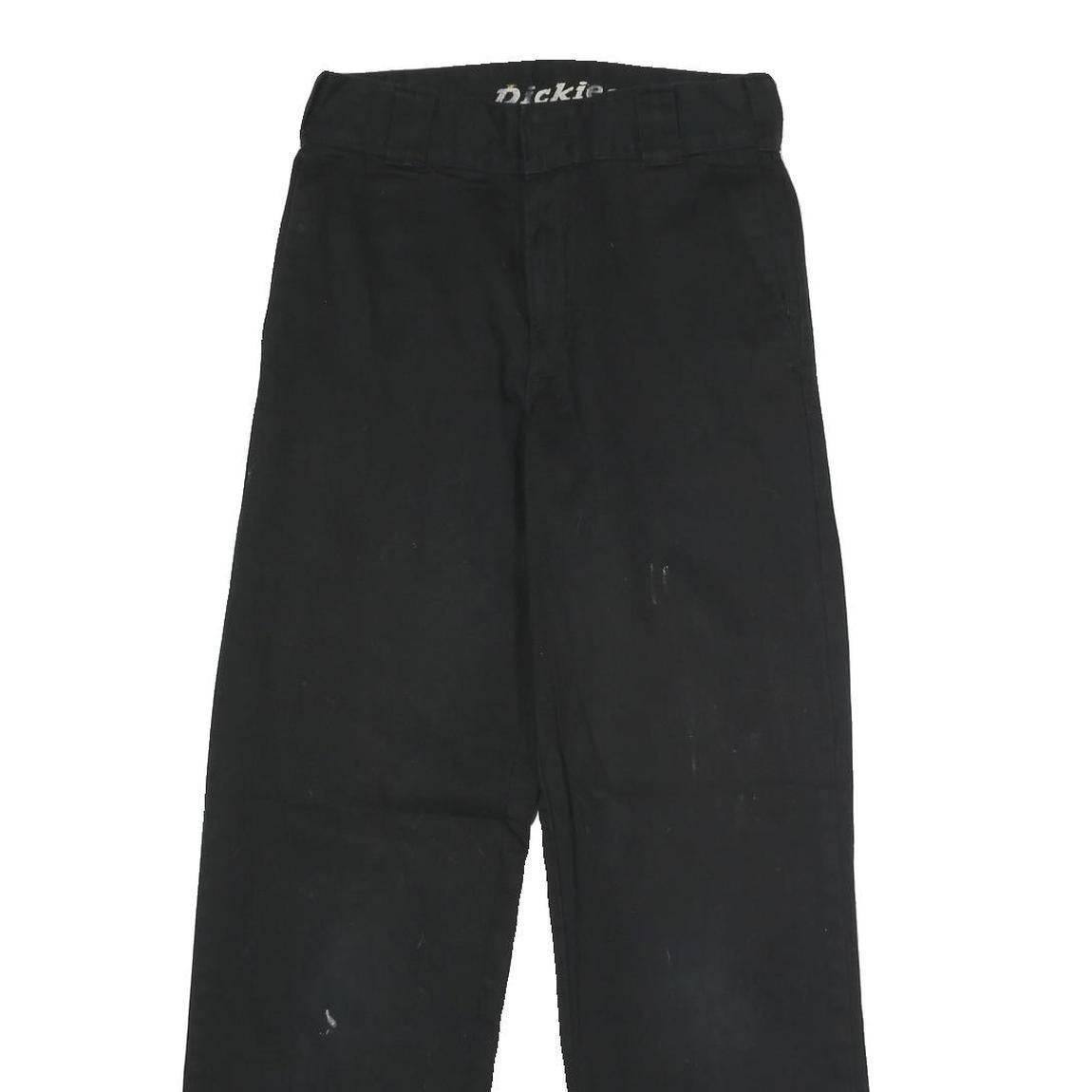 DICKIES Womens Cotton Blend Black Regular Straight Trousers W28 L29 Casual