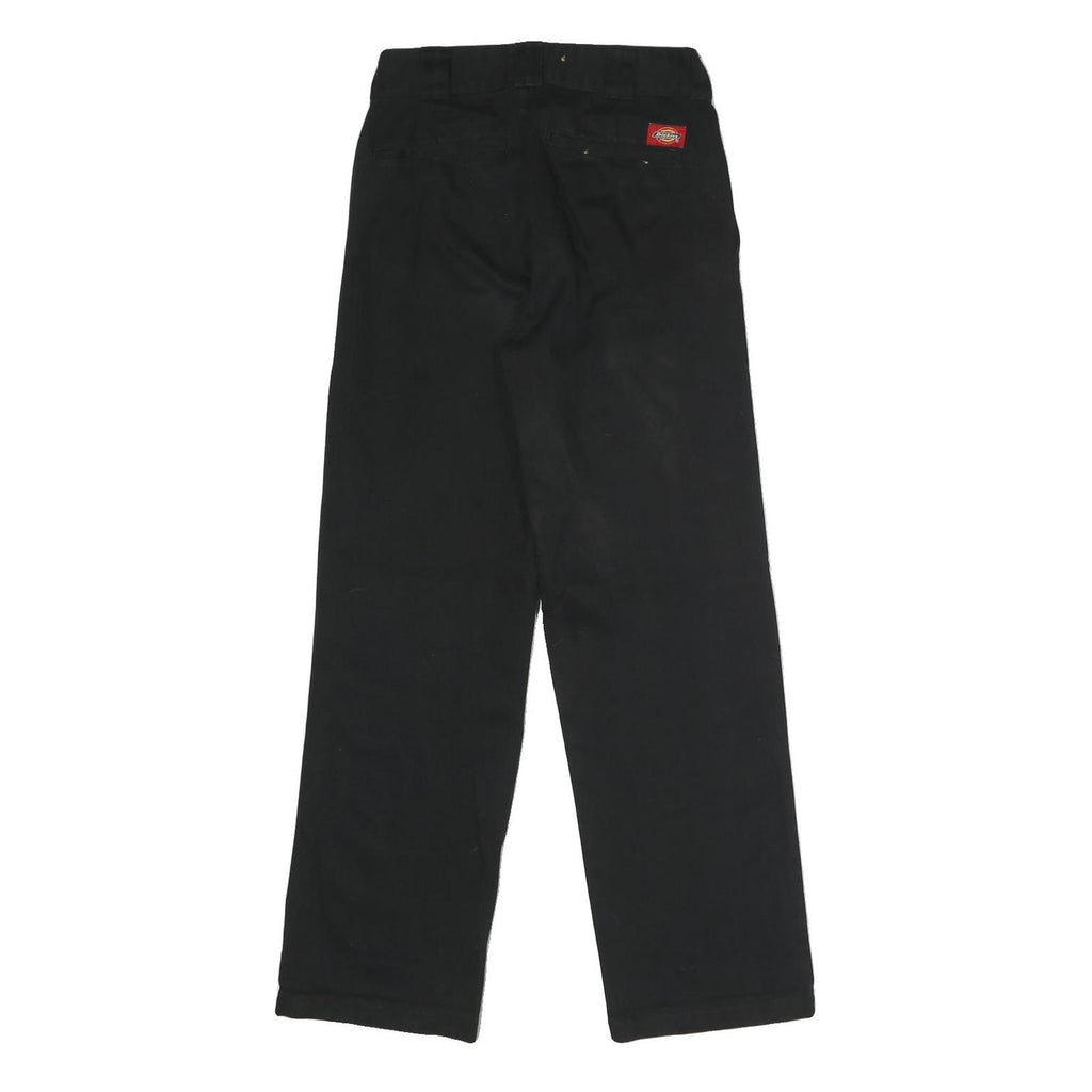 DICKIES Womens Cotton Blend Black Regular Straight Trousers W28 L29 Casual