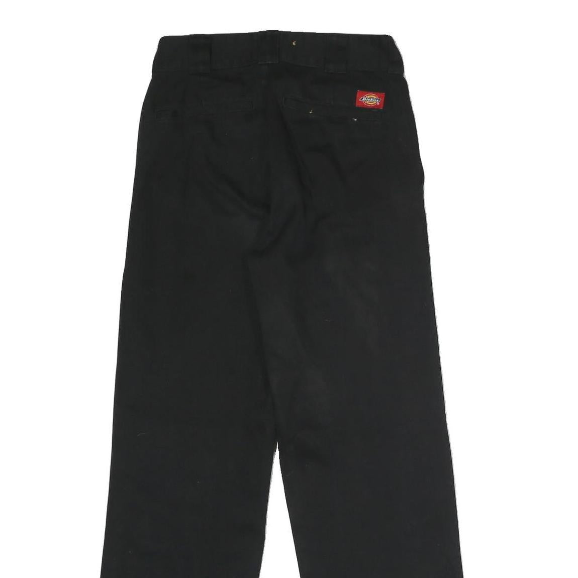 DICKIES Womens Cotton Blend Black Regular Straight Trousers W28 L29 Casual