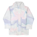 Mens Blue Pink White Abstract Pattern Jacket L Polyester Blend Button Closure