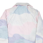 Mens Blue Pink White Abstract Pattern Jacket L Polyester Blend Button Closure