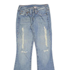 TRUE RELIGION Womens Regular Fit Flared Denim Light W27 L32 Distressed Cotton