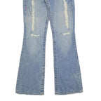 TRUE RELIGION Womens Regular Fit Flared Denim Light W27 L32 Distressed Cotton