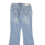 TRUE RELIGION Womens Regular Fit Flared Denim Light W27 L32 Distressed Cotton