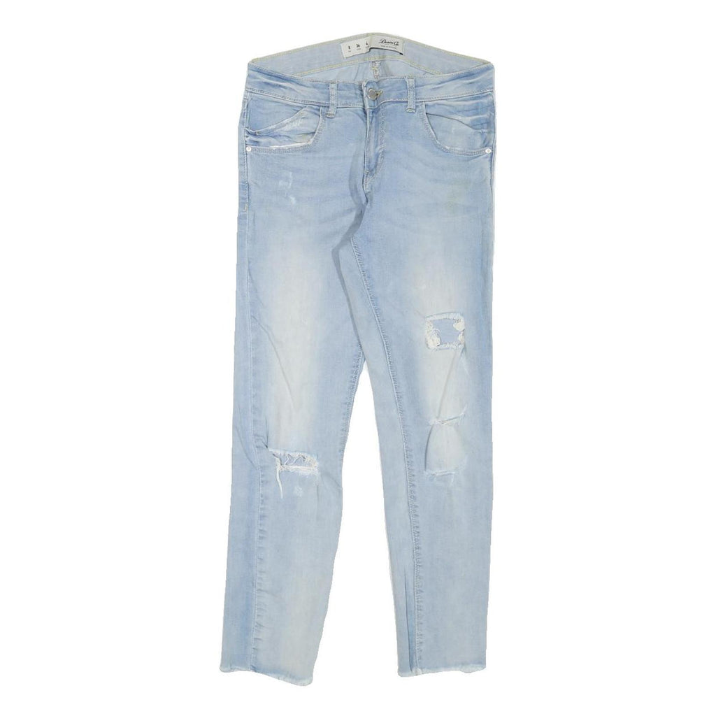 DENIM CO Womens Jeans Blue Regular Skinny Denim Light W28 L25 Faded Distressed