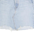 LEVI'S Womens Blue Denim Skater Short Cotton Blend XS Distressed Raw Hem Mini