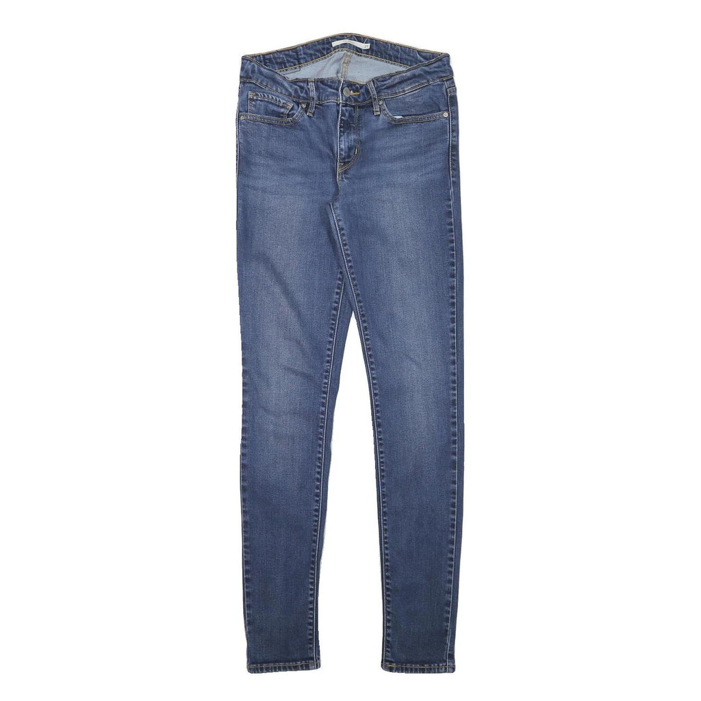 LEVI'S Womens Slim Blue Denim Medium Wash Jeans W27 L31 Cotton Blend Zip