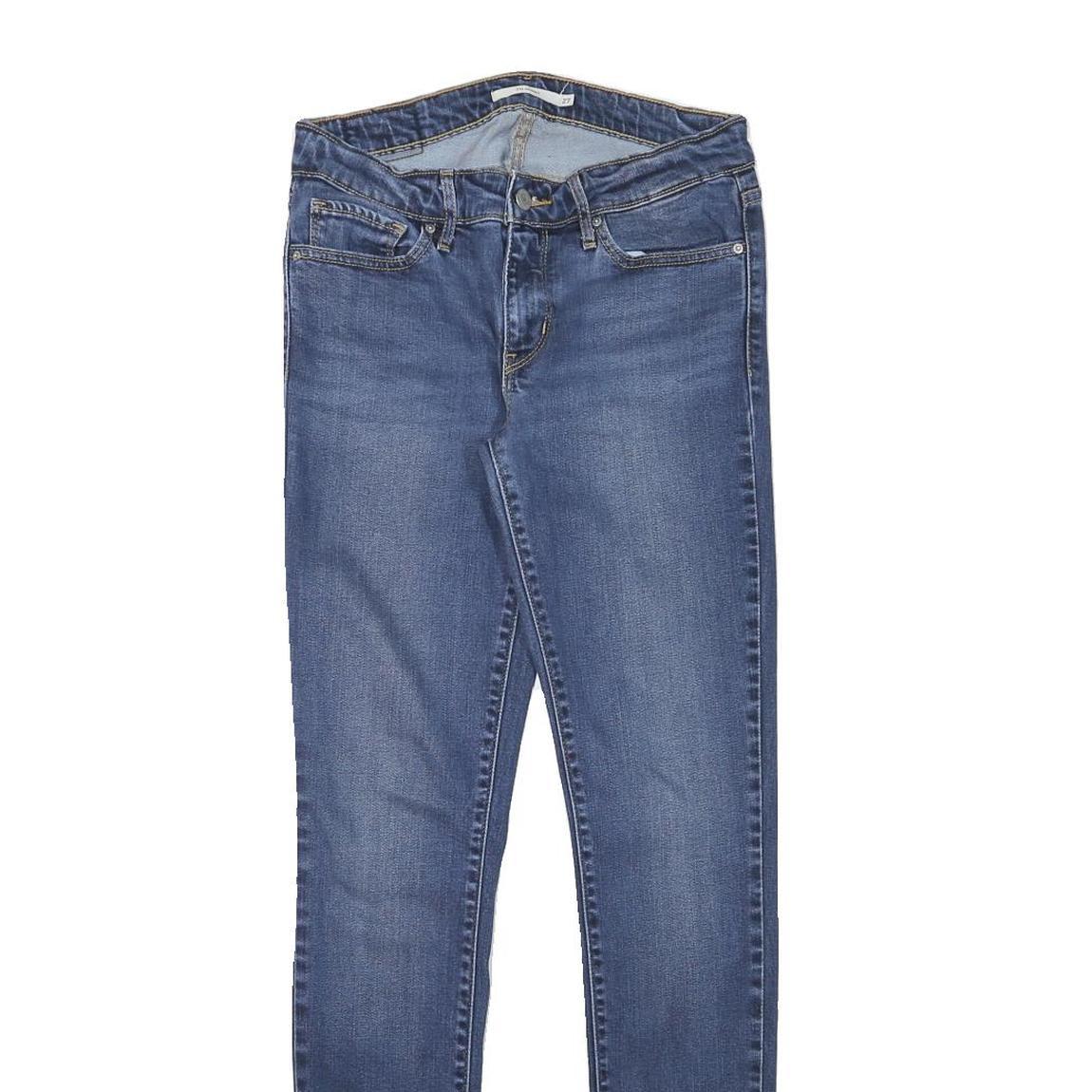 LEVI'S Womens Slim Blue Denim Medium Wash Jeans W27 L31 Cotton Blend Zip