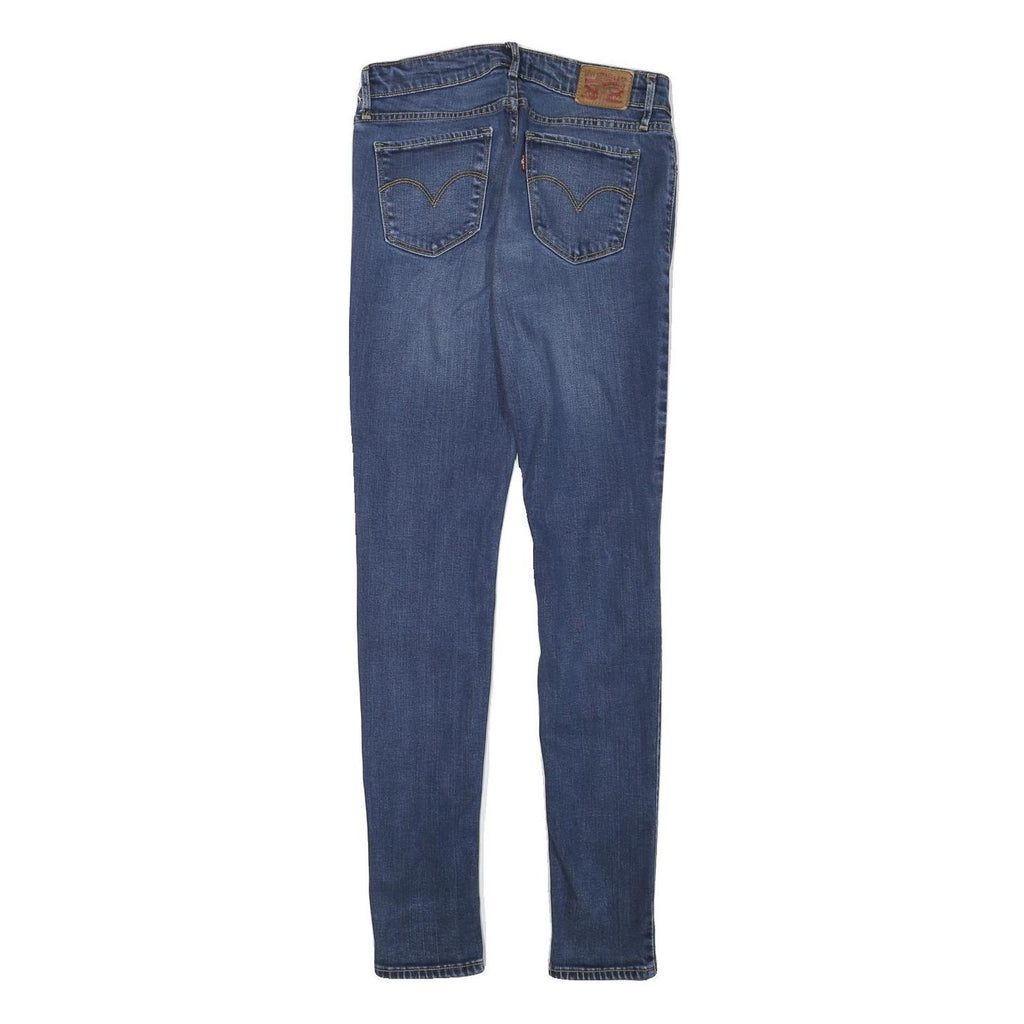 LEVI'S Womens Slim Blue Denim Medium Wash Jeans W27 L31 Cotton Blend Zip