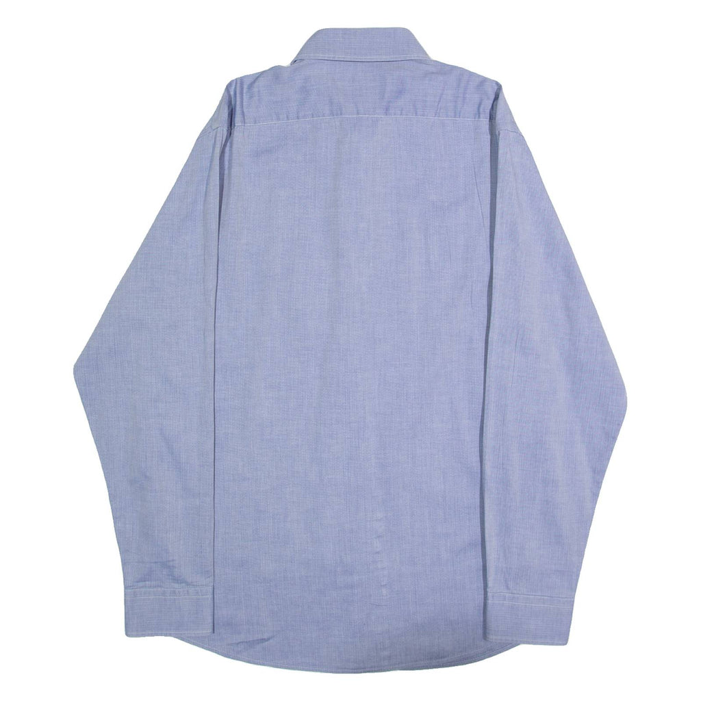 JAEGER Mens Plain Shirt Blue Long Sleeve XL