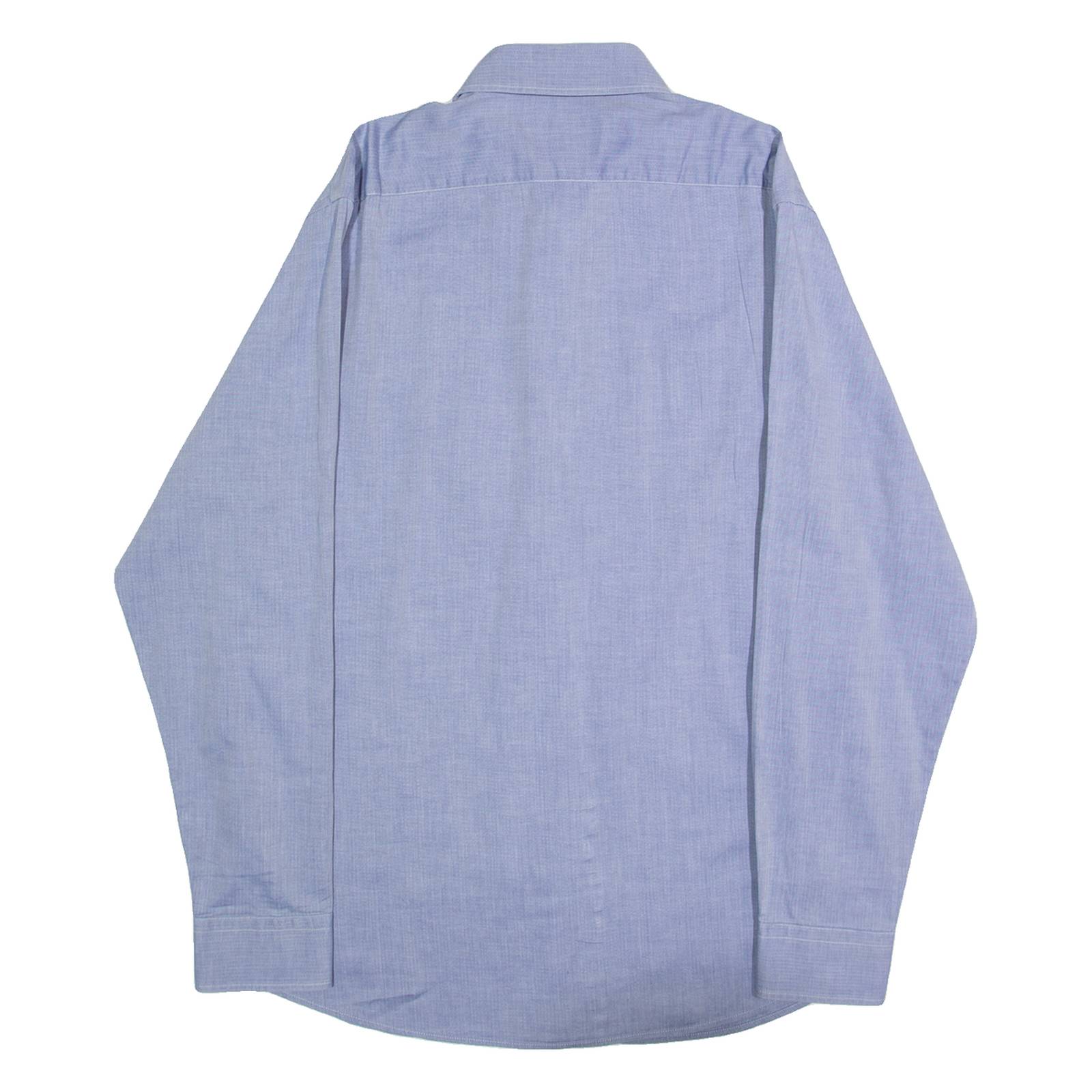 JAEGER Mens Plain Shirt Blue Long Sleeve XL