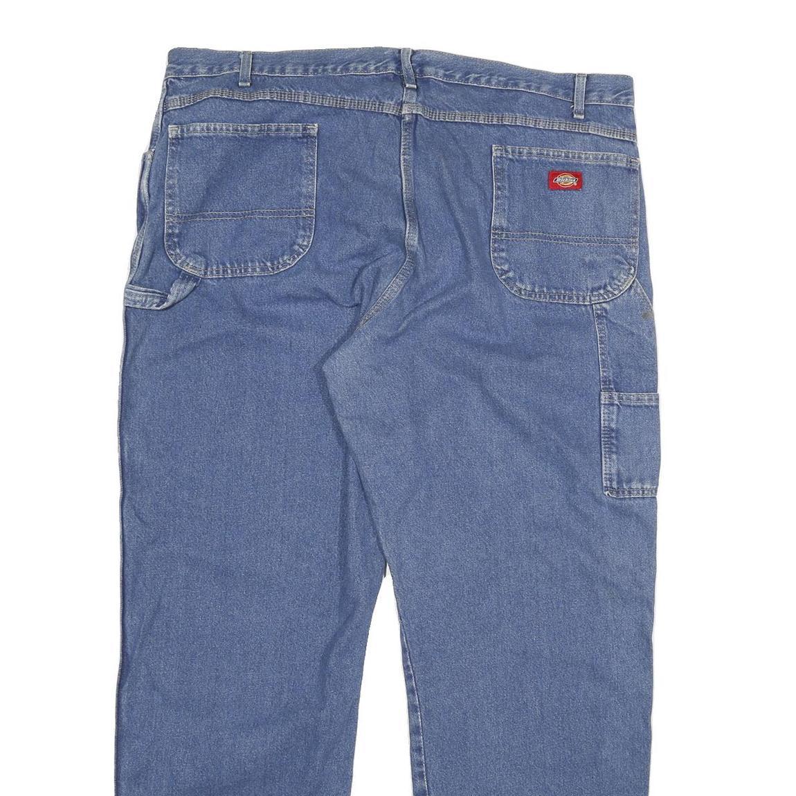 DICKIES Mens Regular Fit Blue Denim Jeans W42 L32 Star Print Cotton Blend