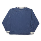 CHAMPION Mens Navy Blue Track Jacket L Polyester Blend V Neck Striped Cuffs