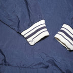 CHAMPION Mens Navy Blue Track Jacket L Polyester Blend V Neck Striped Cuffs