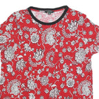 LAUREN RALPH LAUREN Womens Red & White Printed Short Sleeve Round Neck Top 2XL