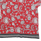 LAUREN RALPH LAUREN Womens Red & White Printed Short Sleeve Round Neck Top 2XL