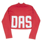 ADIDAS Cropped Womens Sweatshirt Red High Neck UK 8