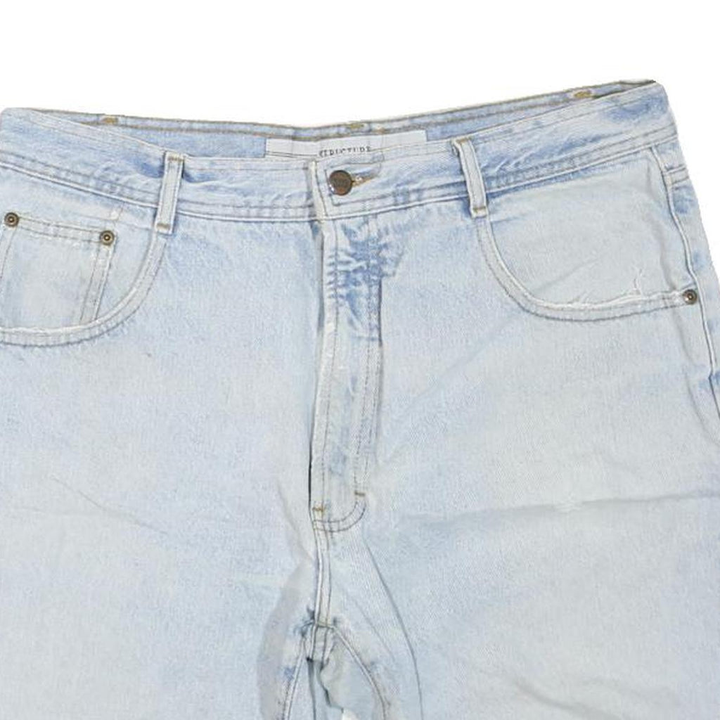 STRUCTURE Womens Denim Blue Shorts M W34 Cotton Blend Casual Regular Fit