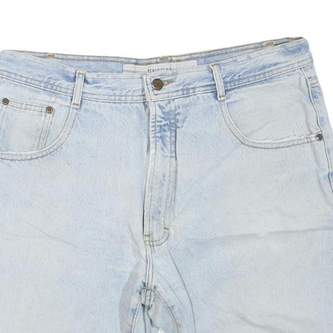 STRUCTURE Womens Denim Blue Shorts M W34 Cotton Blend Casual Regular Fit