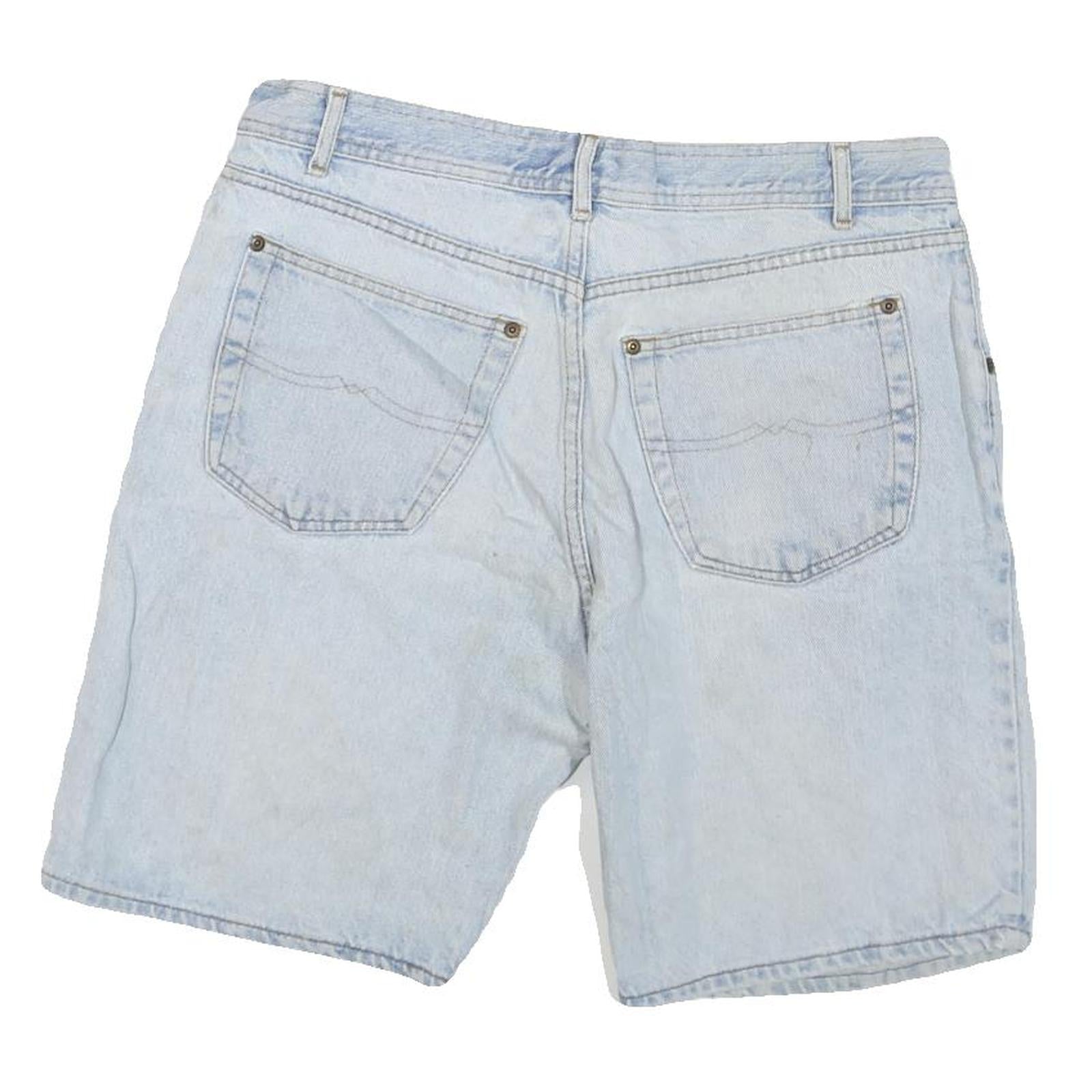 STRUCTURE Womens Denim Blue Shorts M W34 Cotton Blend Casual Regular Fit