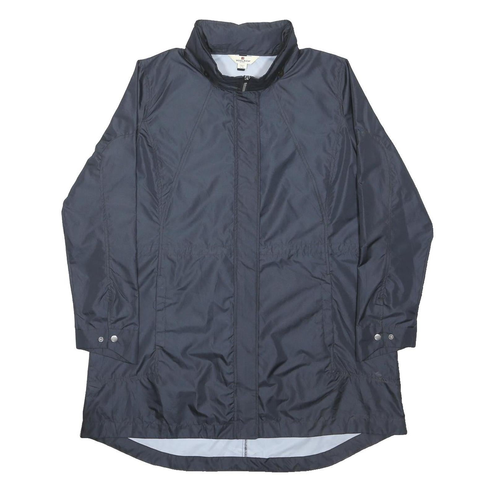 WOOLRICH Womens Navy Blue Jacket XL Polyester Zip Plain Casual Outerwear