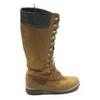 TIMBERLAND Womens 14-Eye Lace-Up High Knee Boots Tan & Black Leather UK 4.5