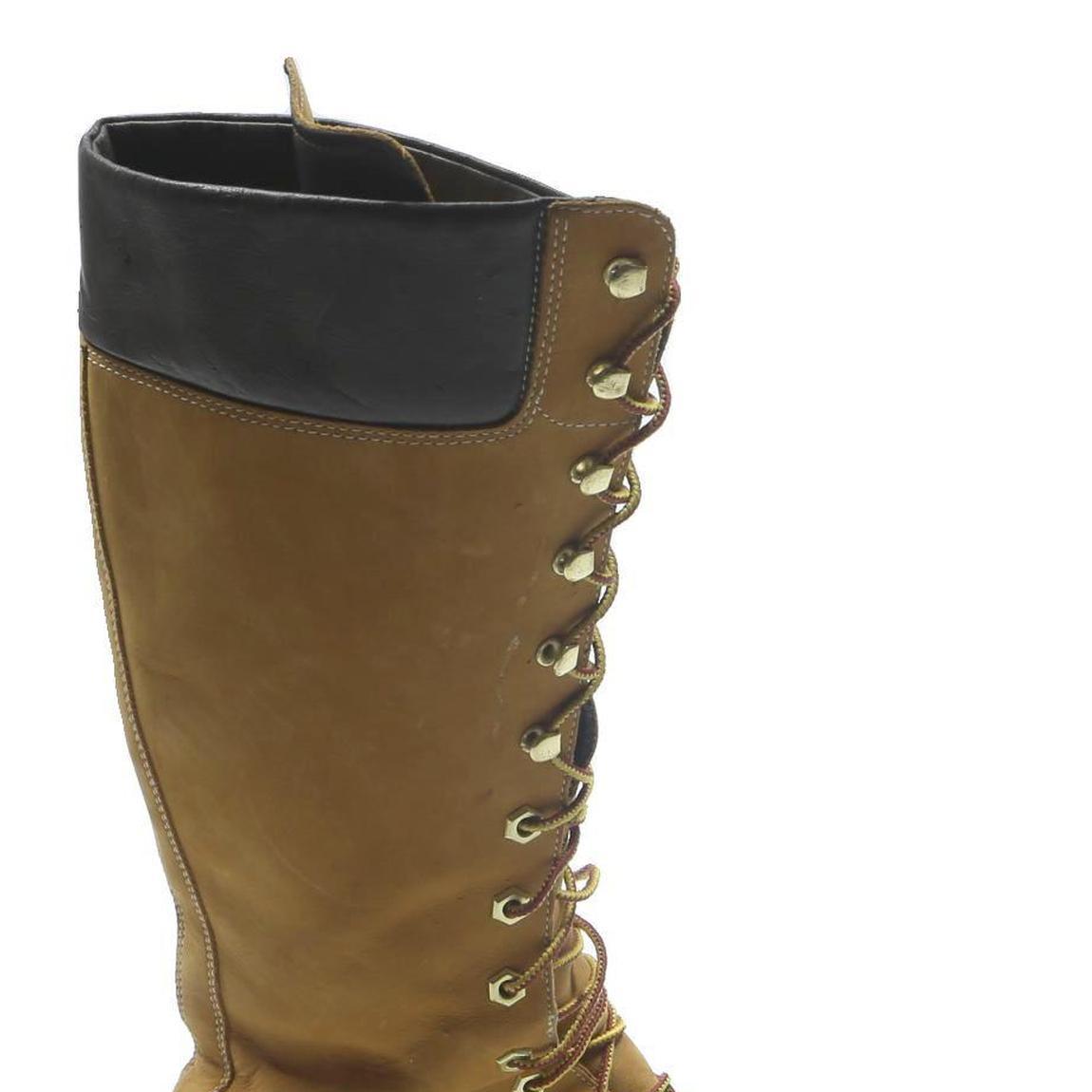 TIMBERLAND Womens 14-Eye Lace-Up High Knee Boots Tan & Black Leather UK 4.5