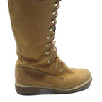 TIMBERLAND Womens 14-Eye Lace-Up High Knee Boots Tan & Black Leather UK 4.5