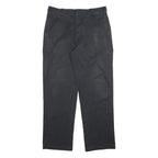 DICKIES Mens Cotton Blend Black Relaxed Straight Trousers W36 L34 Workwear