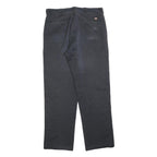 DICKIES Mens Cotton Blend Black Relaxed Straight Trousers W36 L34 Workwear