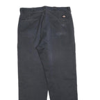 DICKIES Mens Cotton Blend Black Relaxed Straight Trousers W36 L34 Workwear