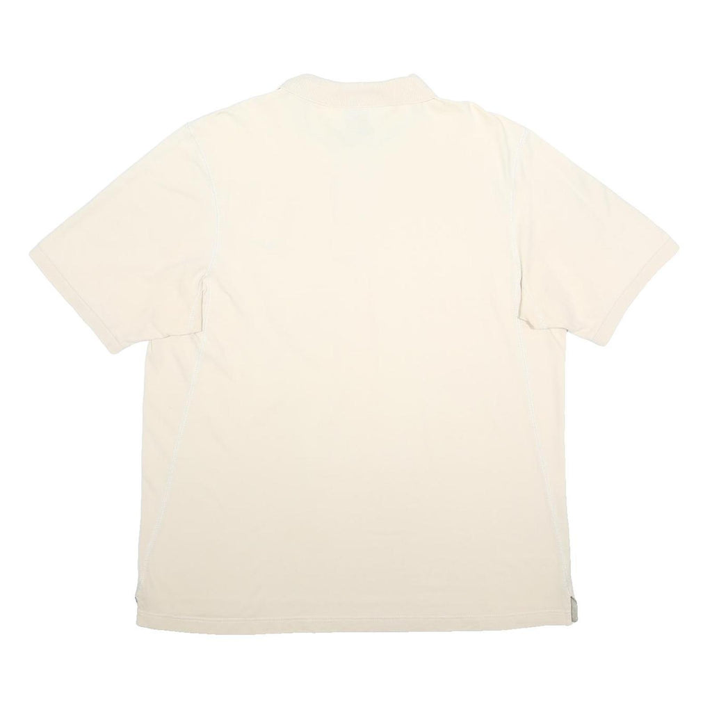 NIKE Mens Cream Polo Shirt Short Sleeve Plain XL Cotton Blend Jersey Sports