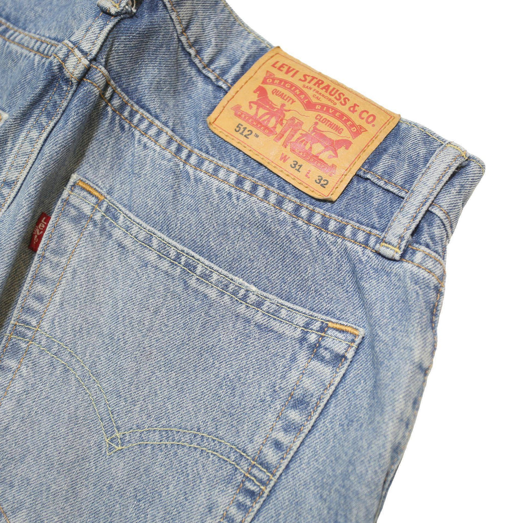 LEVI'S 512 Mens Jeans Blue Regular Slim Denim Light W32 L31 Button Cotton Blend
